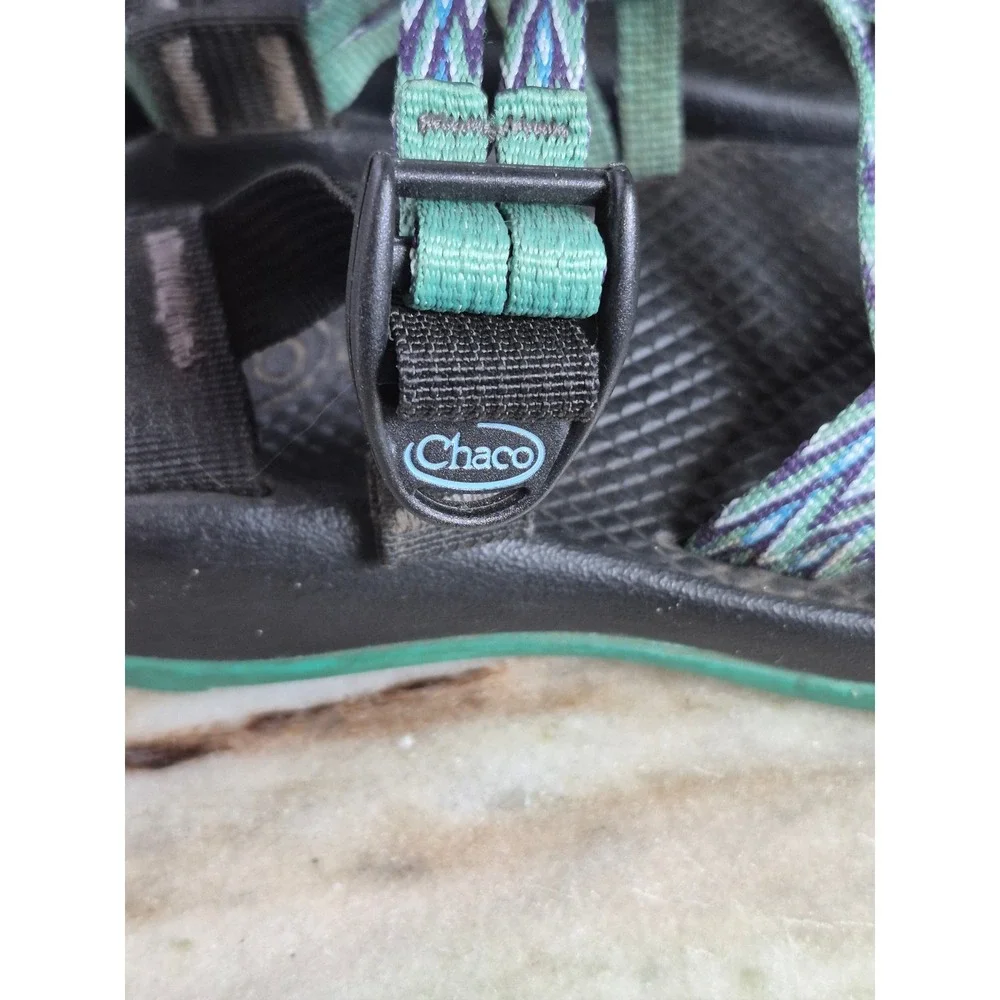 Chaco Kids Junior Z/1 Ecotread Sandals Teal Purple Black Strappy Size 4 Gorpcore